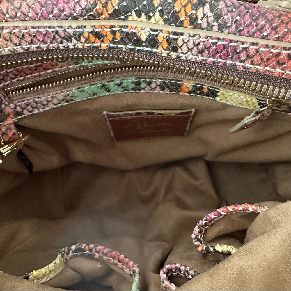 Alice + Olivia Multicolored Python Handbag - image 3